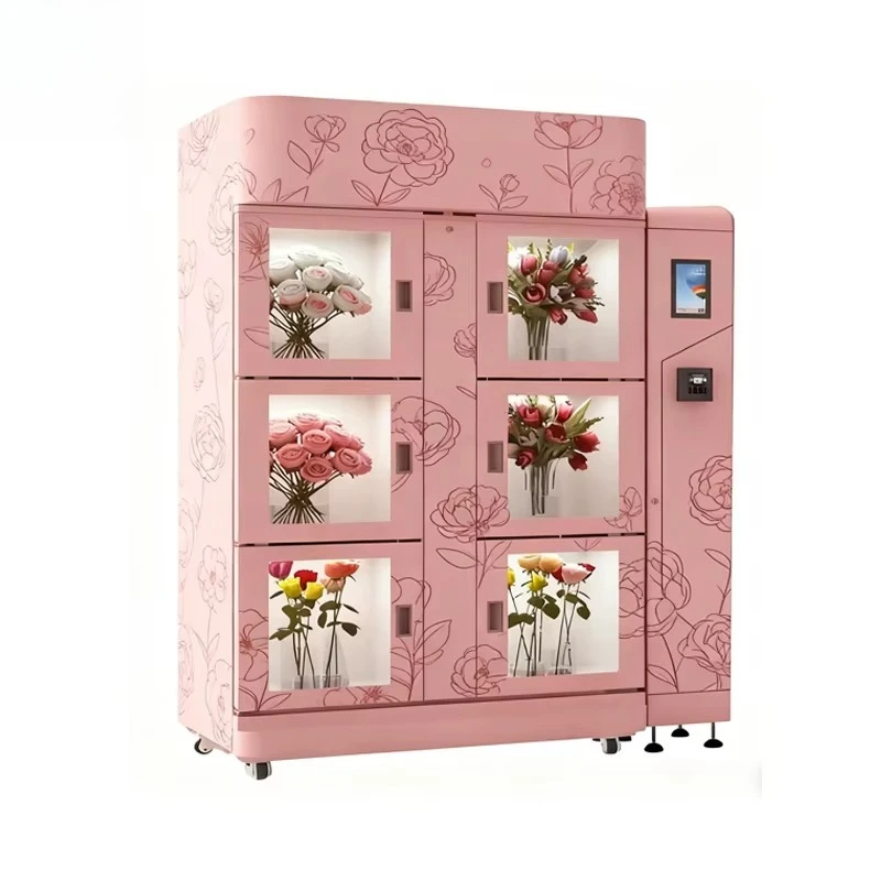 Instant Satisfaction Flower Vending Machine: Equipped with Humidifier and Various Bouquets