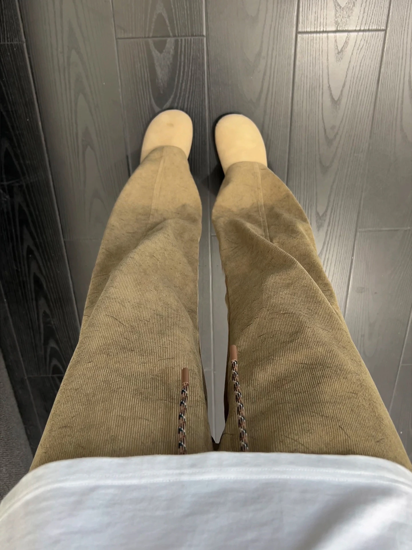 

Khaki Corduroy Men's Straight Leg Casual Pants Autumn k Pattern Casual Sports Trousers American Wide Leg Loose Fit