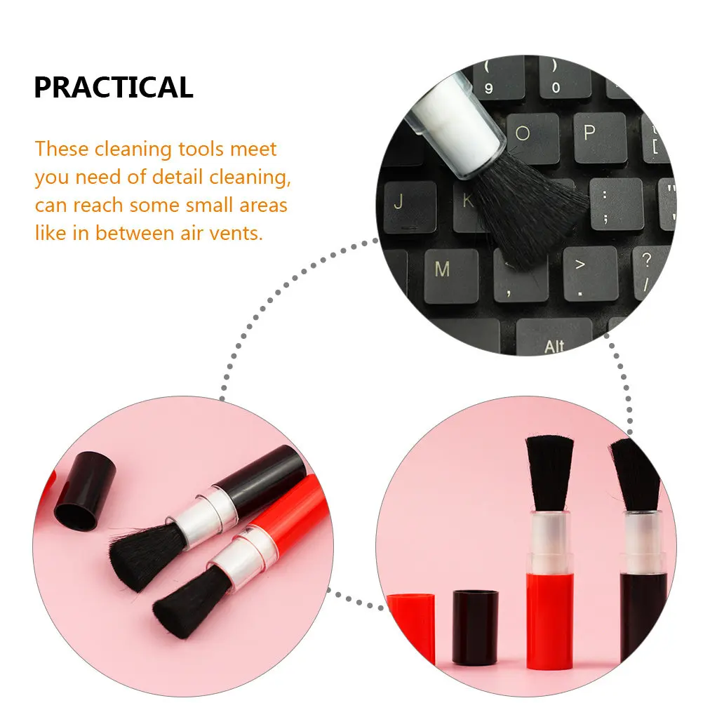 4Pcs Keyboard Lens Cleaning Brushes Small Detail Brush Car Air Vent Cleaner Multi Use Dust Removal Tools Keyboard
