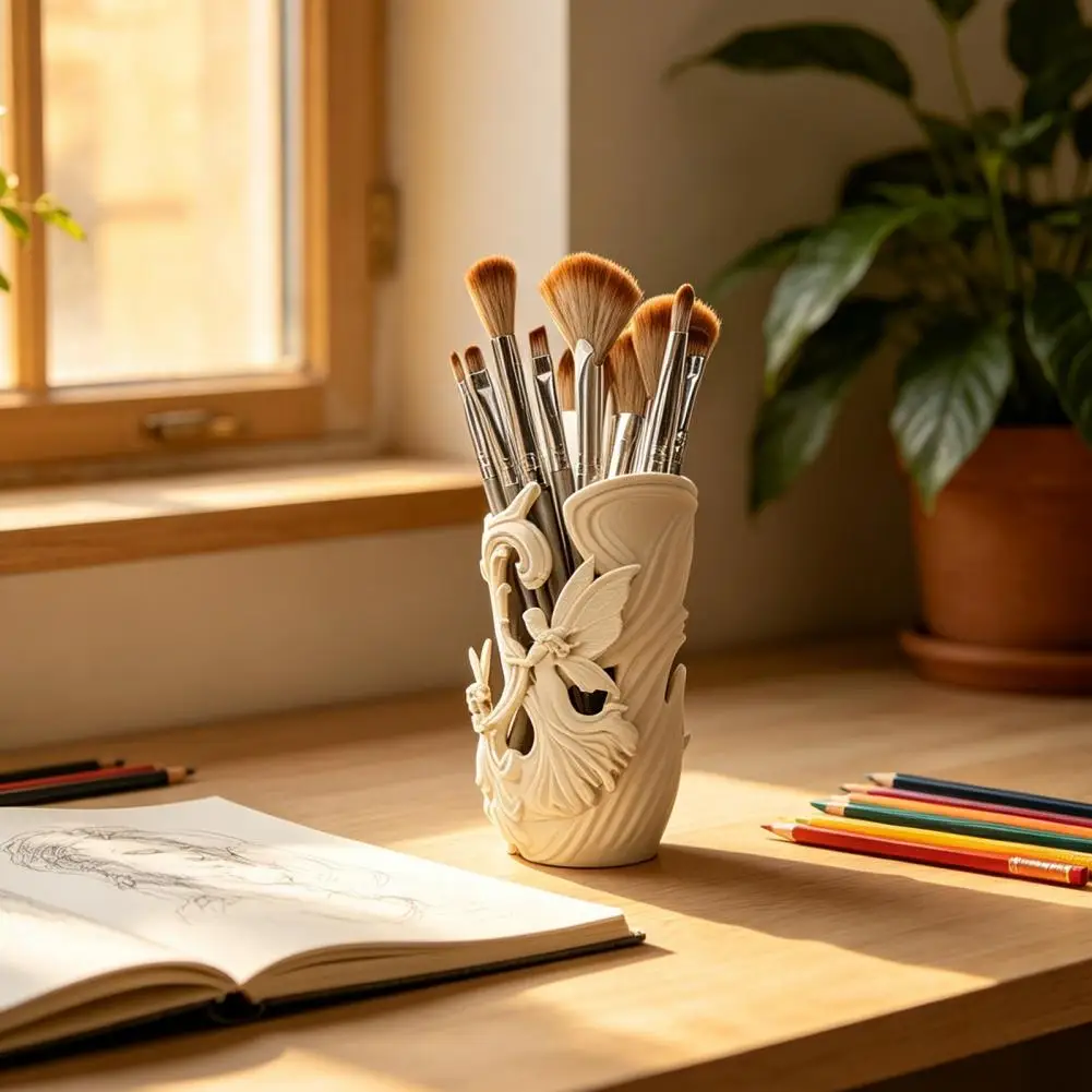 3D Printed Pen Holder Pencil Organizer & Makeup Brush Holder Office Desk Organization Cosmetic Brush Storage Cup