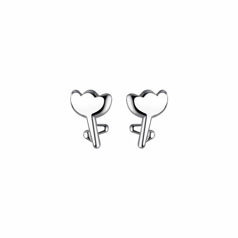 Fashion Silver Color Tulip Flower Stud Earrings for Women Girls Simple Unique Sweet Party Jewelry Gift Pendientes Mujer