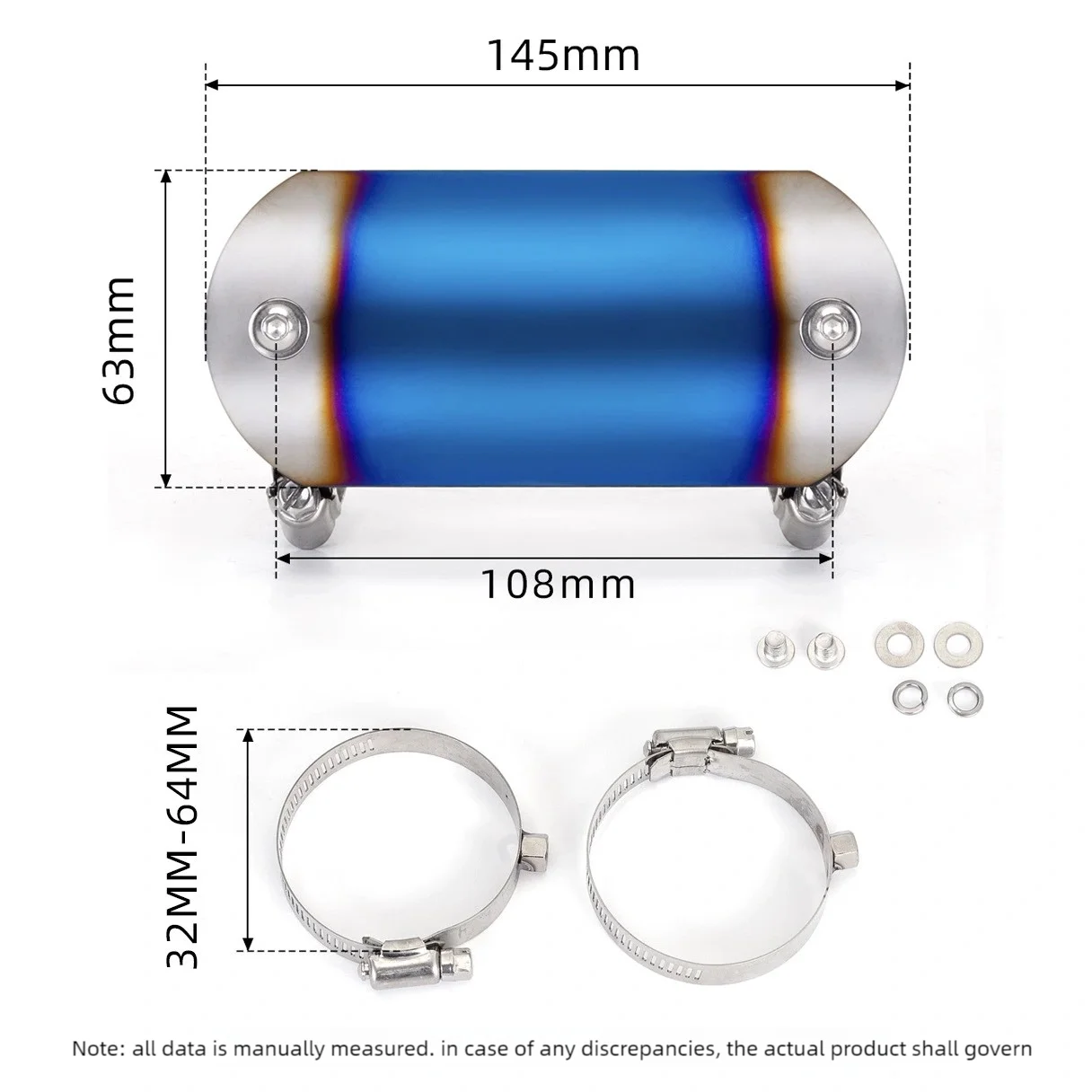 Universal Motorcycle Exhaust Pipe Heat Shield – Stainless Steel Anti-Scalding Cover Guard for Muffler – 4 Colors Available
