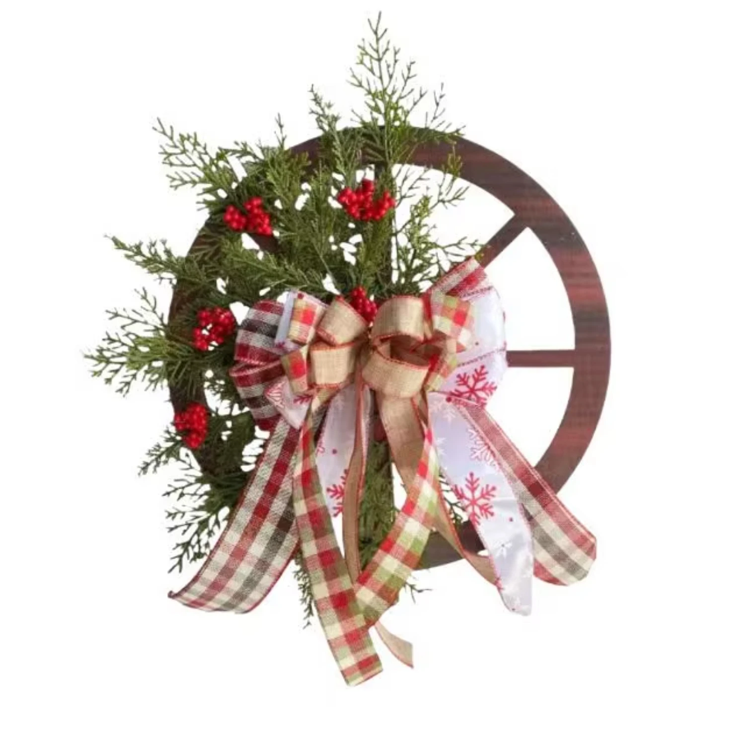 christmas wreath Explosive  door hanging wooden roulette wheel wreath Christmas pine cone wreath Graduation leis of  Fall decor