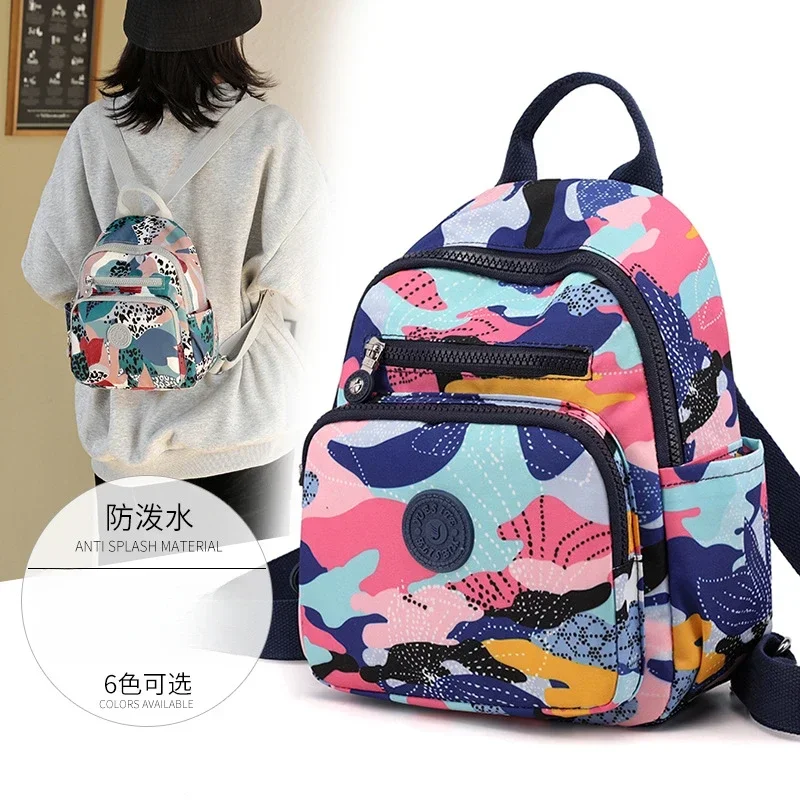 

Women Floral Print Mini Backpack Flower Printing Women Shoulder Bag Preppy Waterproof Nylon Female Rucksack Purses For Girls