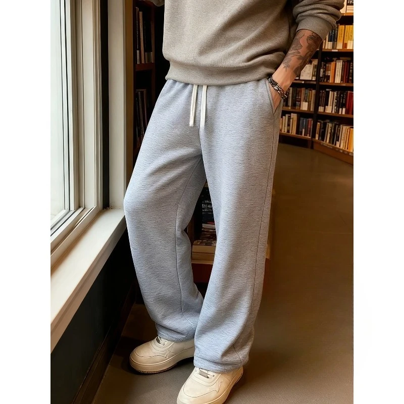 

Men Jogging Pants, Straight Cut Version, Side Pockets, Suitable for Outdoor Training and Daily Wear in Autumn and Winter Seasons