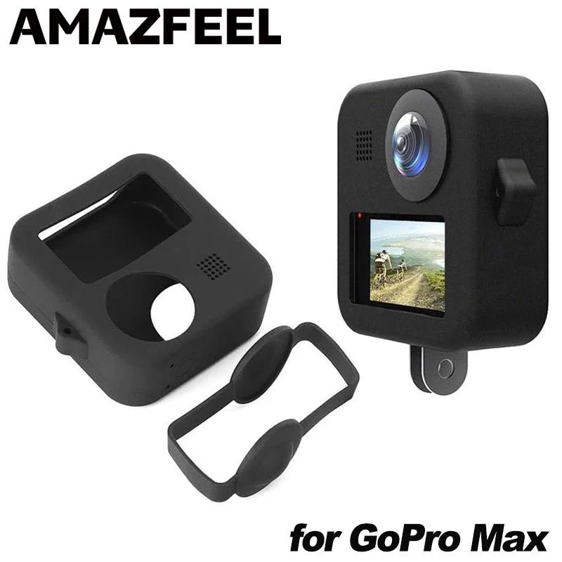 20pcs Case for Gopro Max 360 Protective Case Silicone Soft Bumper for Go Pro Max Camera Lens Cap Protector Shell Accessories