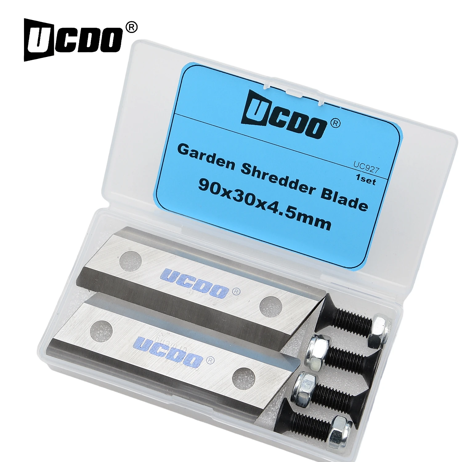 

UCDO HSS Garden Shredder Blade Sets 90x30x4.5mm Chipper with Screws Double Sided Chipper Blade Electric Garden Tool Accessories