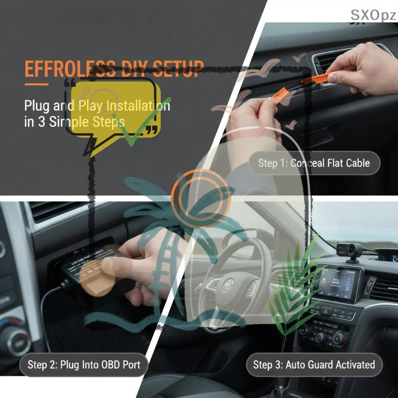 Hardwire Kit OBD For Dash Cam With Type C Port Support Parking Mode 12V-24V To 5V Power Cable Low Voltage Protection