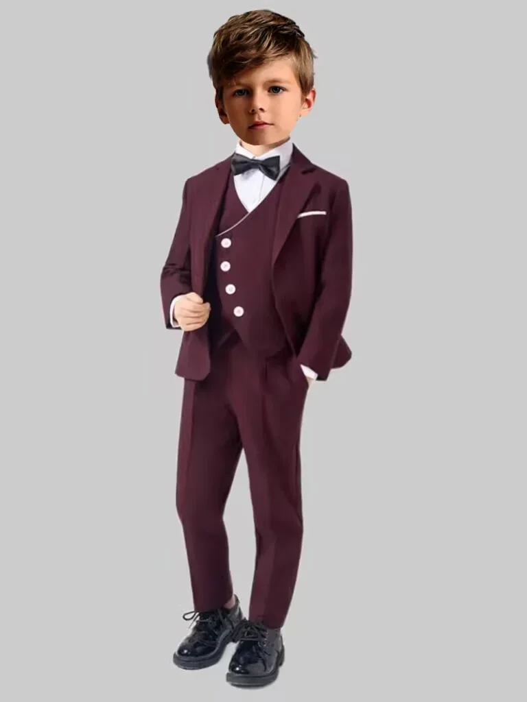 

Suit Boys Wedding Formal Tuxedo Jacket Vest Pants 3 Piece Set Clothes Holiday Party Blazer Kids Custom Outfit