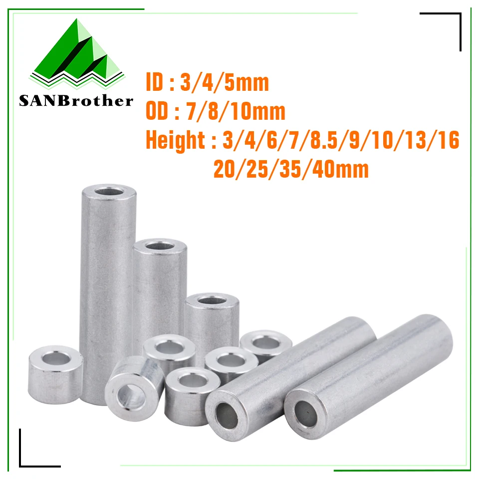 

10PCS M3 M4 M5 3D Printer Parts Aluminium Spacer Isolation Column Opensource V-slot Separate Pillar Quarantine for 3D Printer