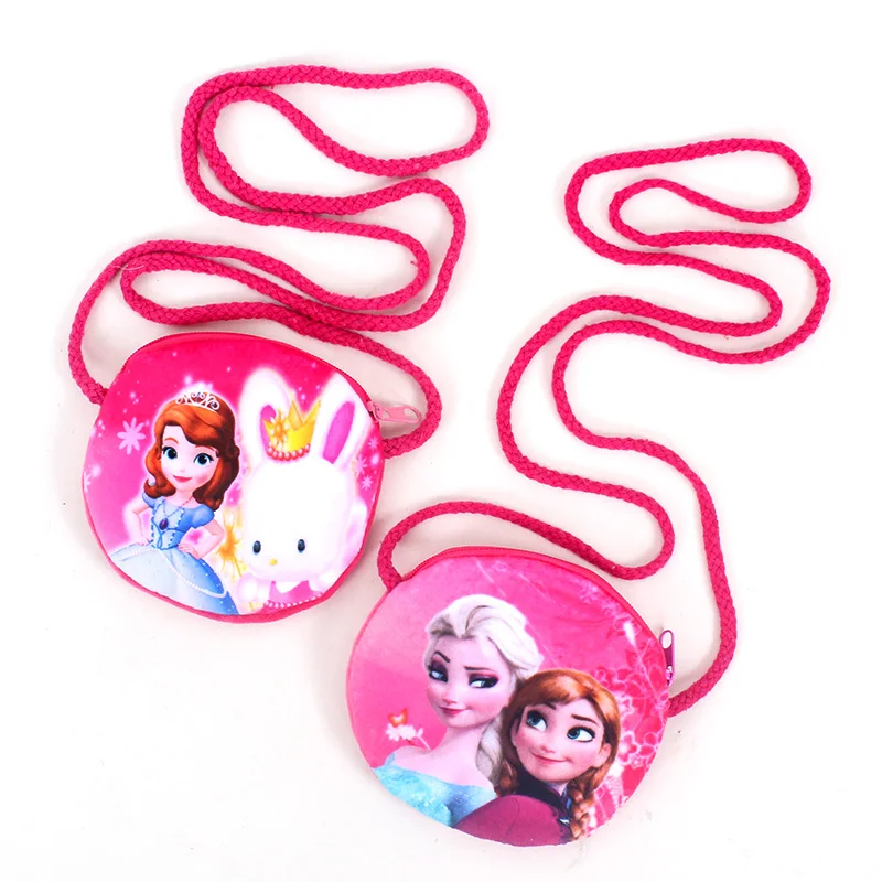 New Disney Girls Mini Purse Bag Cute Cartoon Elsa Anna Small Plush Coin Purse Children Handbag Kids Shoulder Pouch