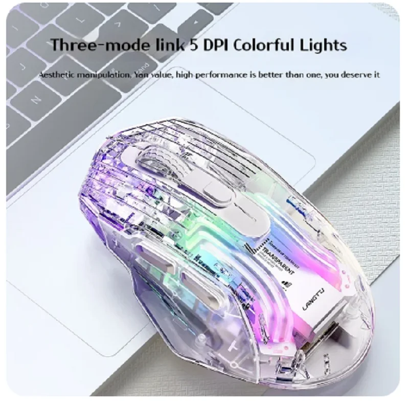 LANGTU G4 3mode 2.4g Bluetooth Wireless Mouse Sensor Dpi Adjustable Rgb Rechargeable Ergonomic Adjustable DPl Esport Gaming