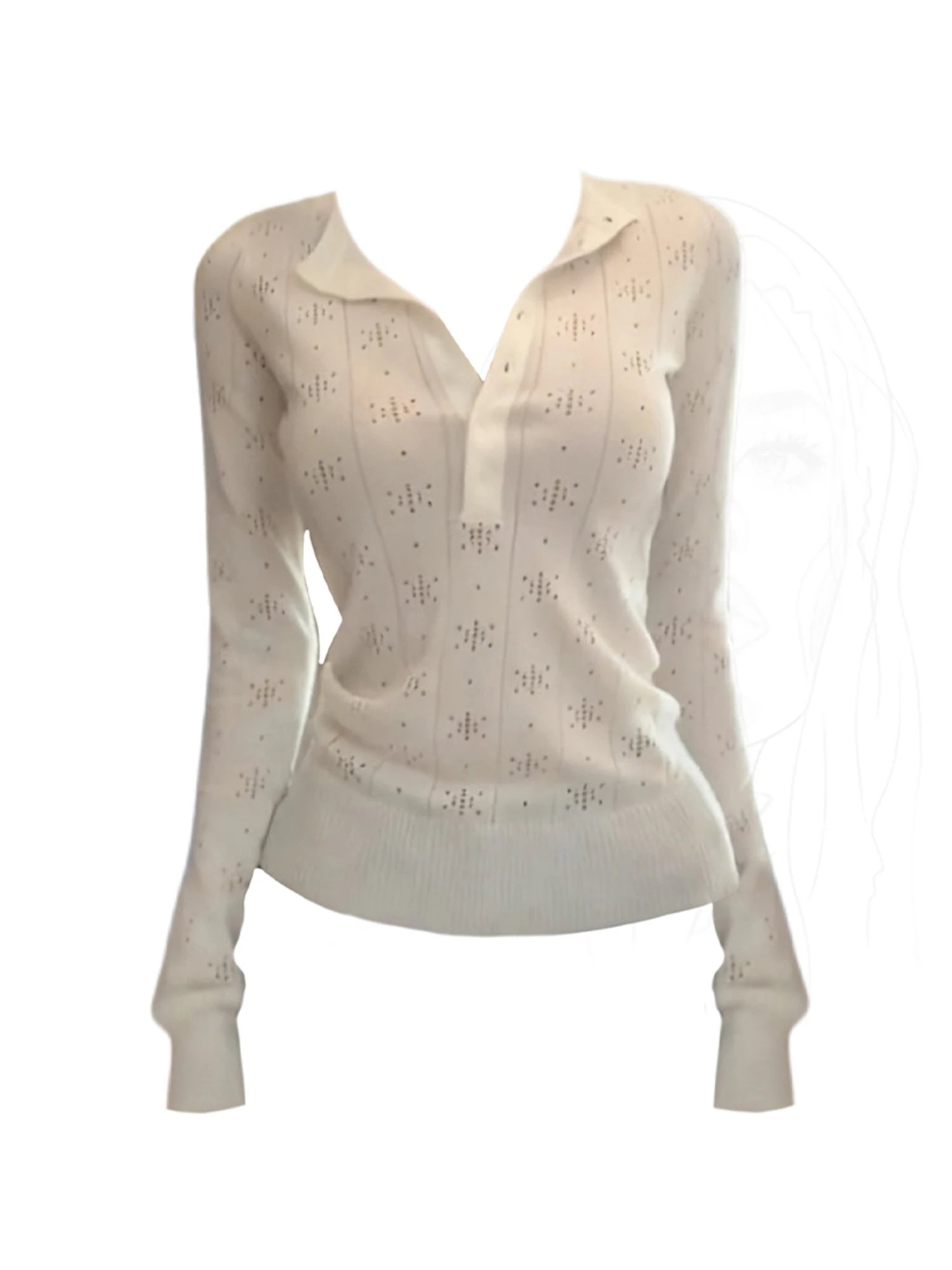 

Женская белая полая футболка Y2k, винтажная футболка Harajuku, эстетичная футболка Gyaru, футболка большого размера с длинными рукавами, одежда 2000-х годов, весна-осень