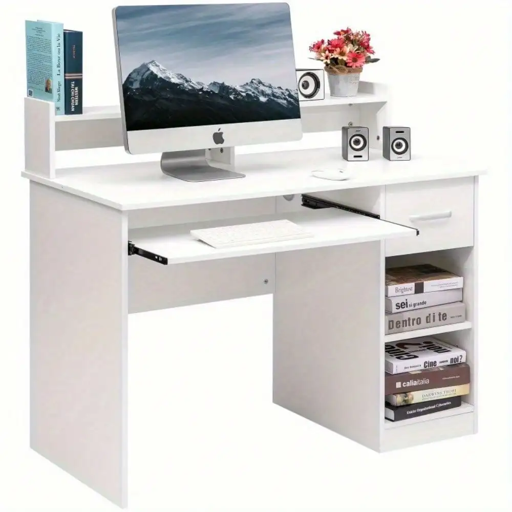 Computer Desk For Office Laptop PC Work Table With Home Drawer & Keyboard Tray