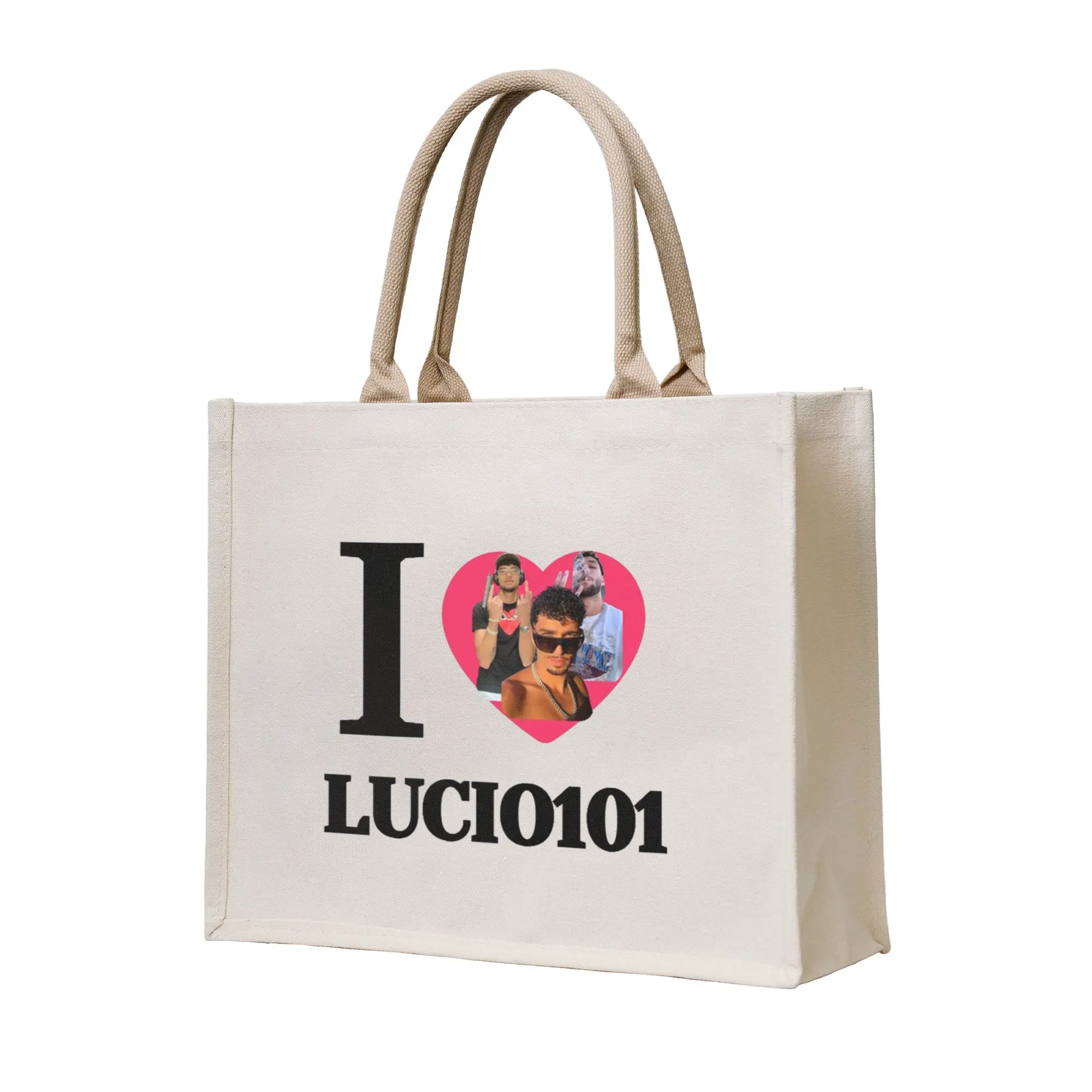 

Сумка-шоппер I Love Lucio101 из холщовой ткани, складная, для девочек, на плечо, дорожная сумка-тоут
