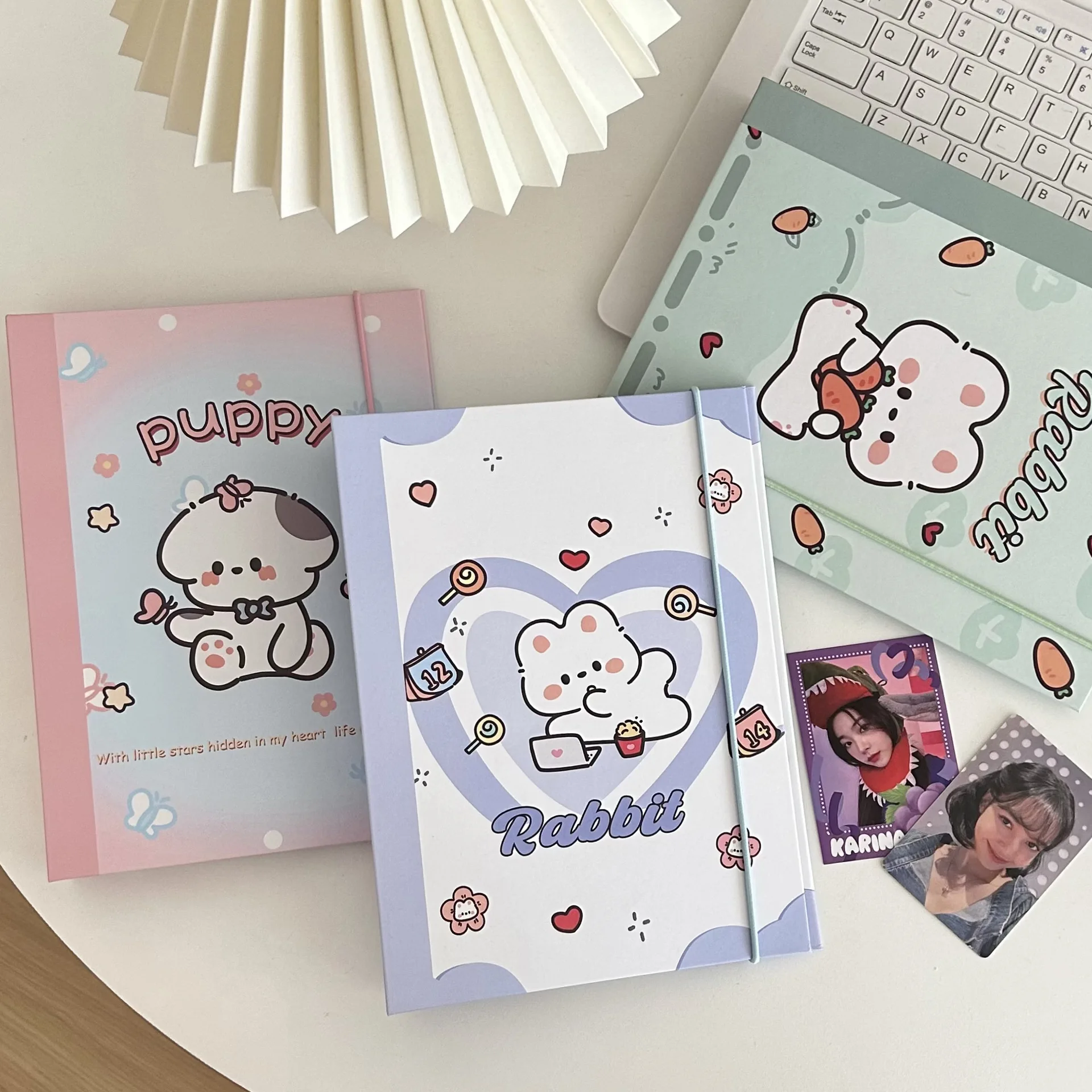 Carpeta de cubierta de cachorro de dibujos animados A5, tarjetas fotográficas, álbum de tarjetas de Kpop Idol, libro de colección de hojas sueltas,