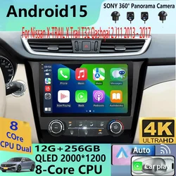 Android 15 Car Radio Multimedia For Nissan X-TRAIL X Trail T32 Qashqai 2 J11 2013 - 2017 Autoradio 2 Din Carplay gps NO dvd