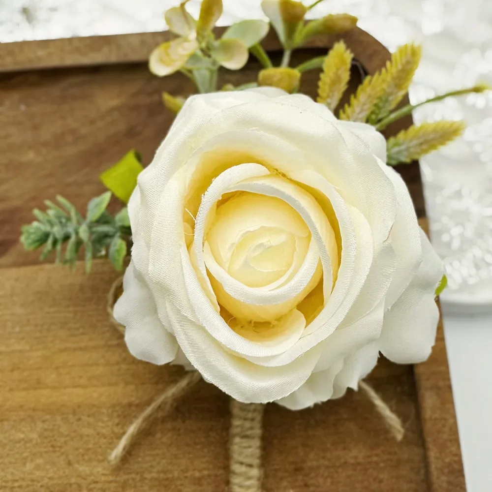 Champagne Wedding Boutonniere Boutonnière Mariage Homme Bridesmaid Wedding Party Decoration Supplies