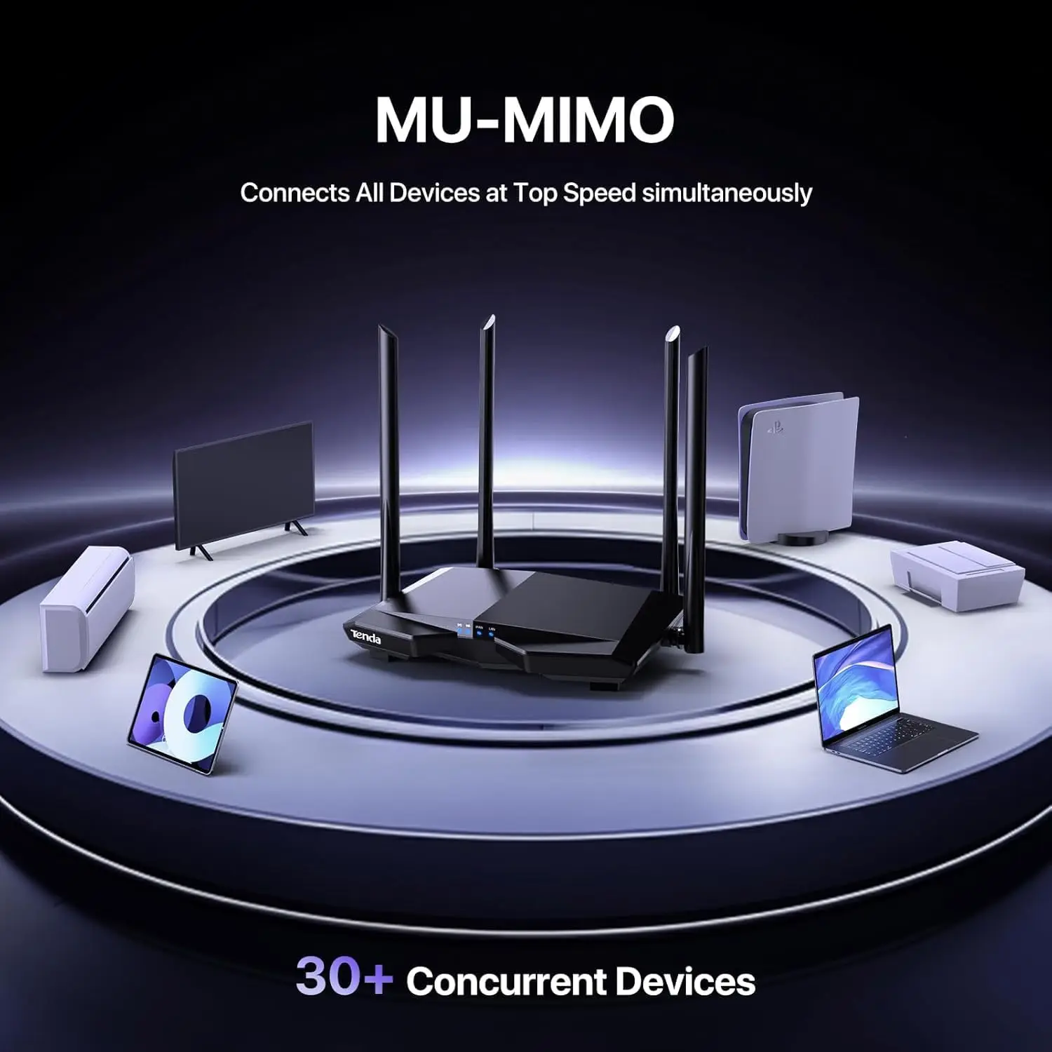 Tenda AC1200 Smart WiFi Router Dual Band Wireless Internet Router Supports Guest Access Point Mode IPv6 Parental Controls(AC6)