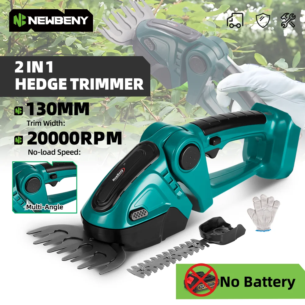 

​ NEWBENY 20000 об/мин 2в1 беспроводной электрический триммер для живой изгороди перезаряжаемая косилка для обрезки кустарников садовый электроинструмент для батарейного штифта Makita