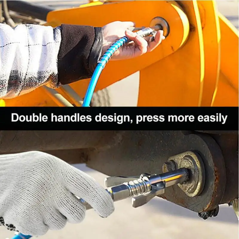 Grease Gun Coupler Gear Lock Pliers High Pressure Grease Nipple Grease Nipple New Style Grease Gun 10000 PSI NPTI/8 Auto Syringe