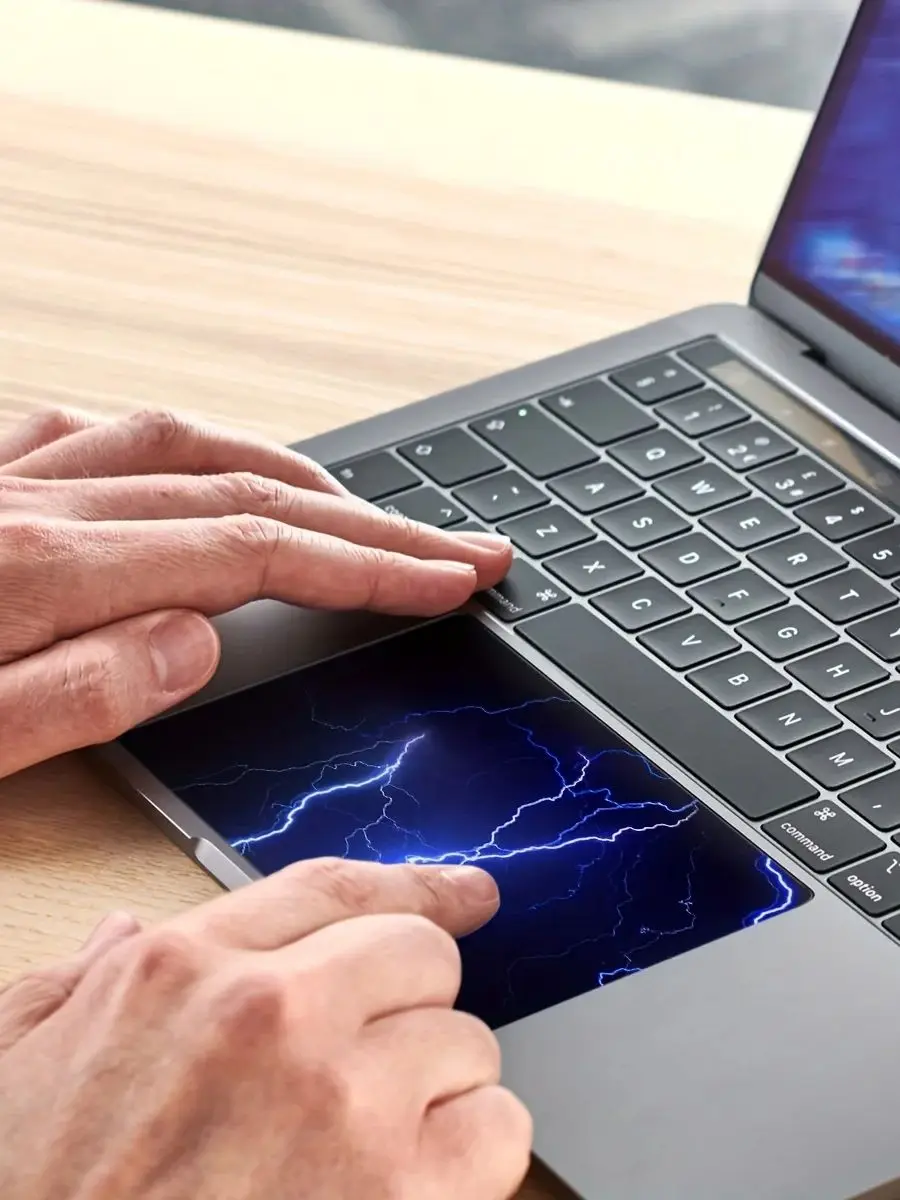 1 szt. Technologia przyszłości Wzór Niebieski wzór błyskawicy Laptop Naklejki na touchpad Samoprzylepne, gotowe do użytku — zdjęcie 2