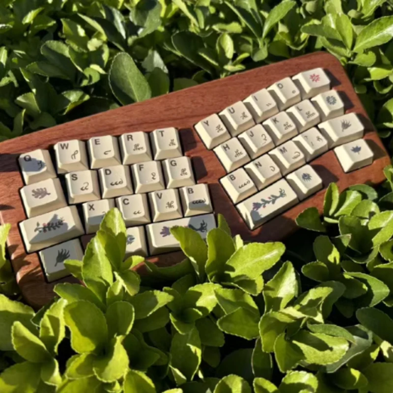 Qaz Alice Walnut 46keycaps Kit Keyboard Mekanis Pelat FR4 Kustom Tombol Perubahan Lotlab Hot-swap Bluetooth Berkabel untuk Set Tangan