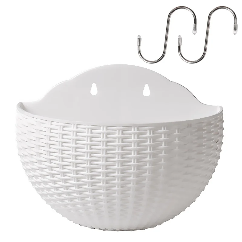 

European-style imitation rattan semi-circular flower pot without punching hanging flower basket( S L)