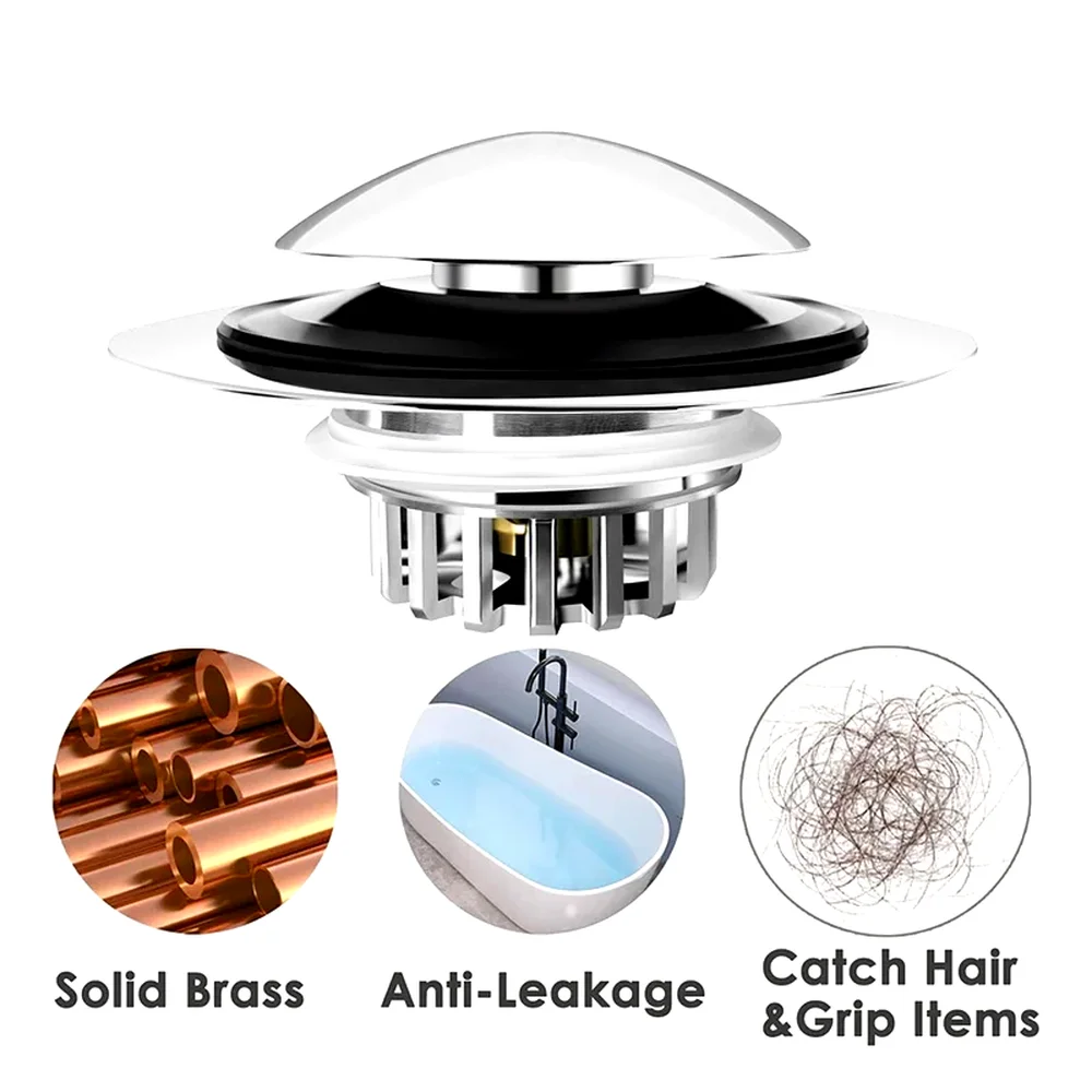 

ABSE-Bathtub Drain Stopper, -Up Tub Drain Hair Catcher, Bath Tub Drain Plug And Cover For Drain Hole, For Lift And Turn