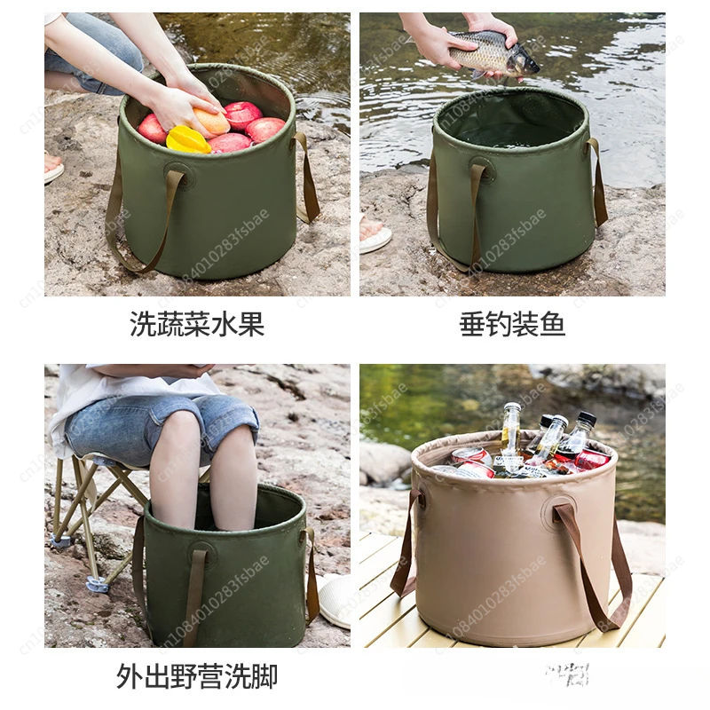 Outdoor Collapsible Bucket Portable Washbasin Bed Car Travel Artifact Camping Foot Bucket Fishing Bucket