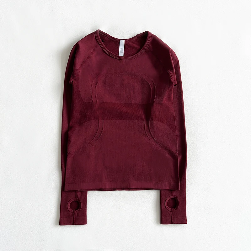 Slim Fit Sports Long Sleeve T-Shirt round Neck Seamless Shaping for Running Fitness Gym Base Shirt Quick Dry Breathable Women