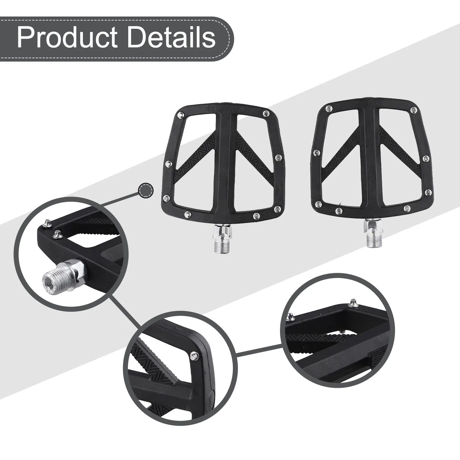 

Versatile Nylon Bike Pedals With Sealed Bearings Anti-Skid Mountain & Road Bicycle Treadles Compact Design 14mm Length Bike Part