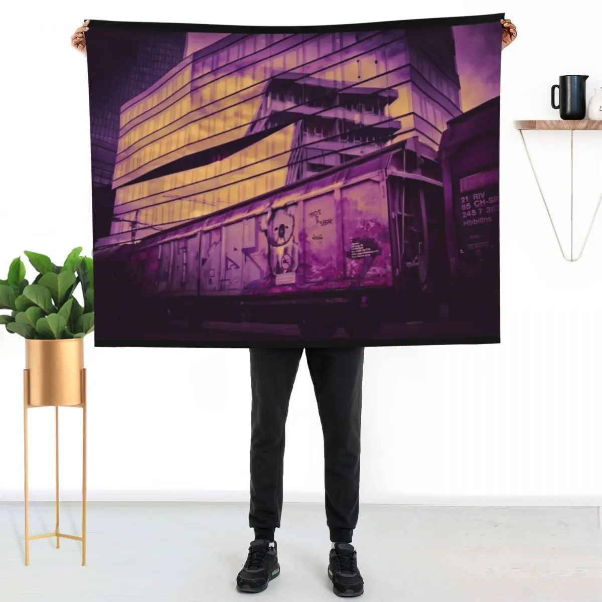 Urban Koala Bear / Swiss Artwork Photography Throw Blanket Heavy anime Travel sofa bed For Decorative Sofa Kid'S Blankets