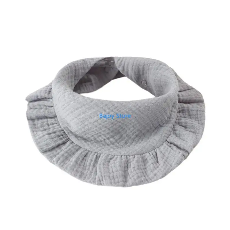 63HE Baby Burp Cloth Ruffle Saliva Towel for Newborns Teething Bib Breathable