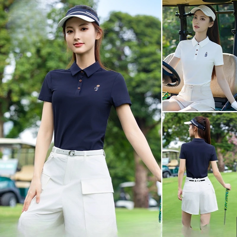 

Женская футболка PGM Golf с короткими рукавами, дышащая футболка-поло на весну и лето, спортивная одежда YF882