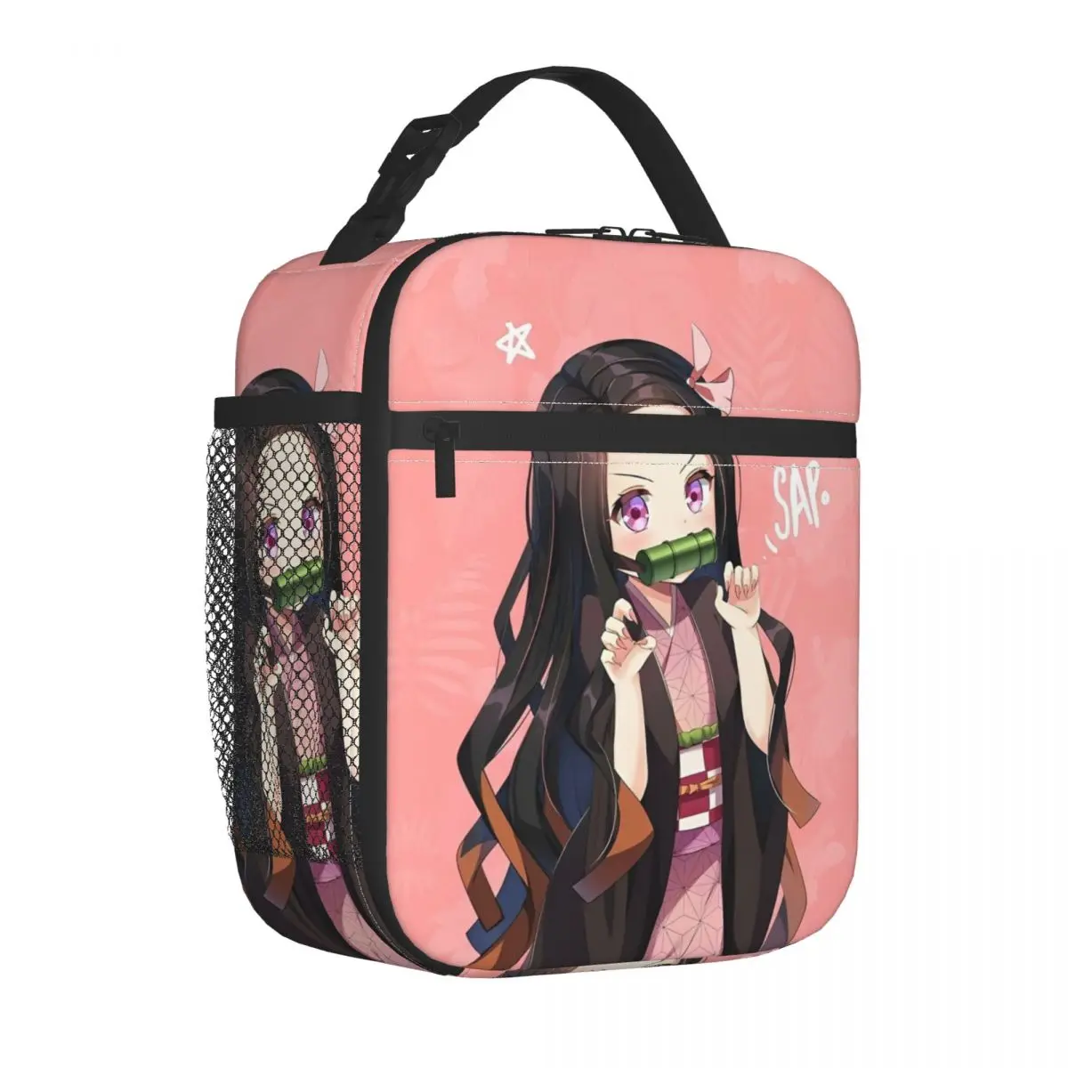 

Demon Slayer Anime Nezuko Kamado Insulated Lunch Bag Thermal Bag Meal Container Portable Lunch Box Tote Food Handbags College