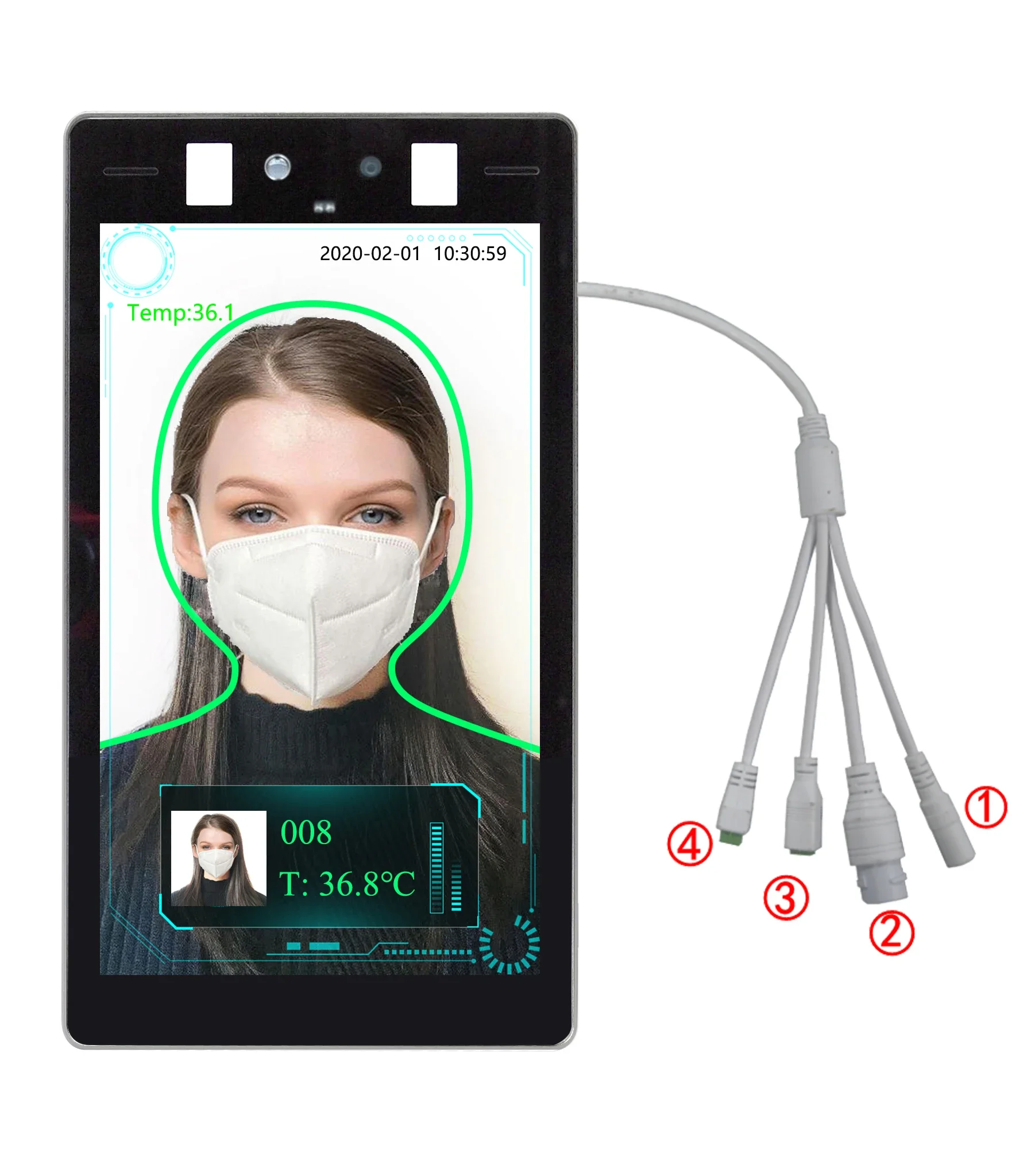 Spanish, Italian, Korean, German, French Facial Recognition Access Control System Biometric Device Face Recognition