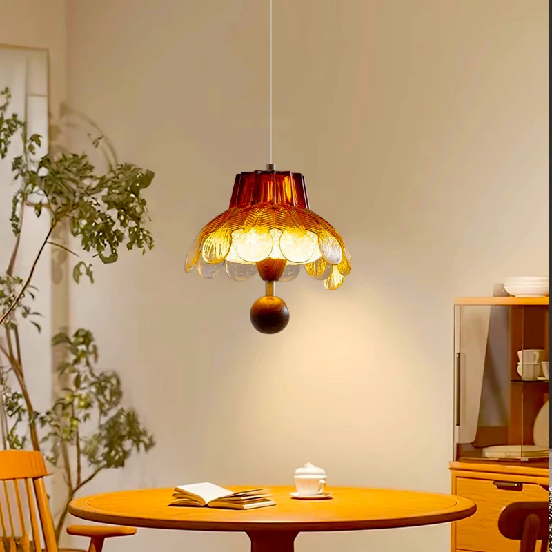 北欧レトロガラスシングルヘッドシャンデリア、インテリア装飾シャンデリア、リビングルーム、ダイニングテーブルled照明器具