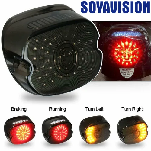 Imagen 1 del producto Luz trasera Led para motocicleta, señal de giro de freno trasero, lámpara trasera de humo para Harley Softail Dyna Sportster 883 1200 Road King Touring