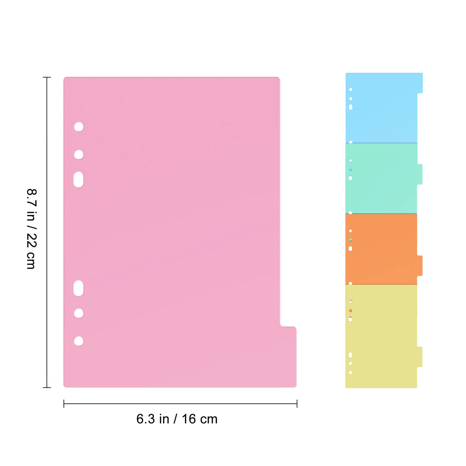 Tab Dividers Holes Plastic Labels Index Binder Dividers for A5 Size Notebook Planner