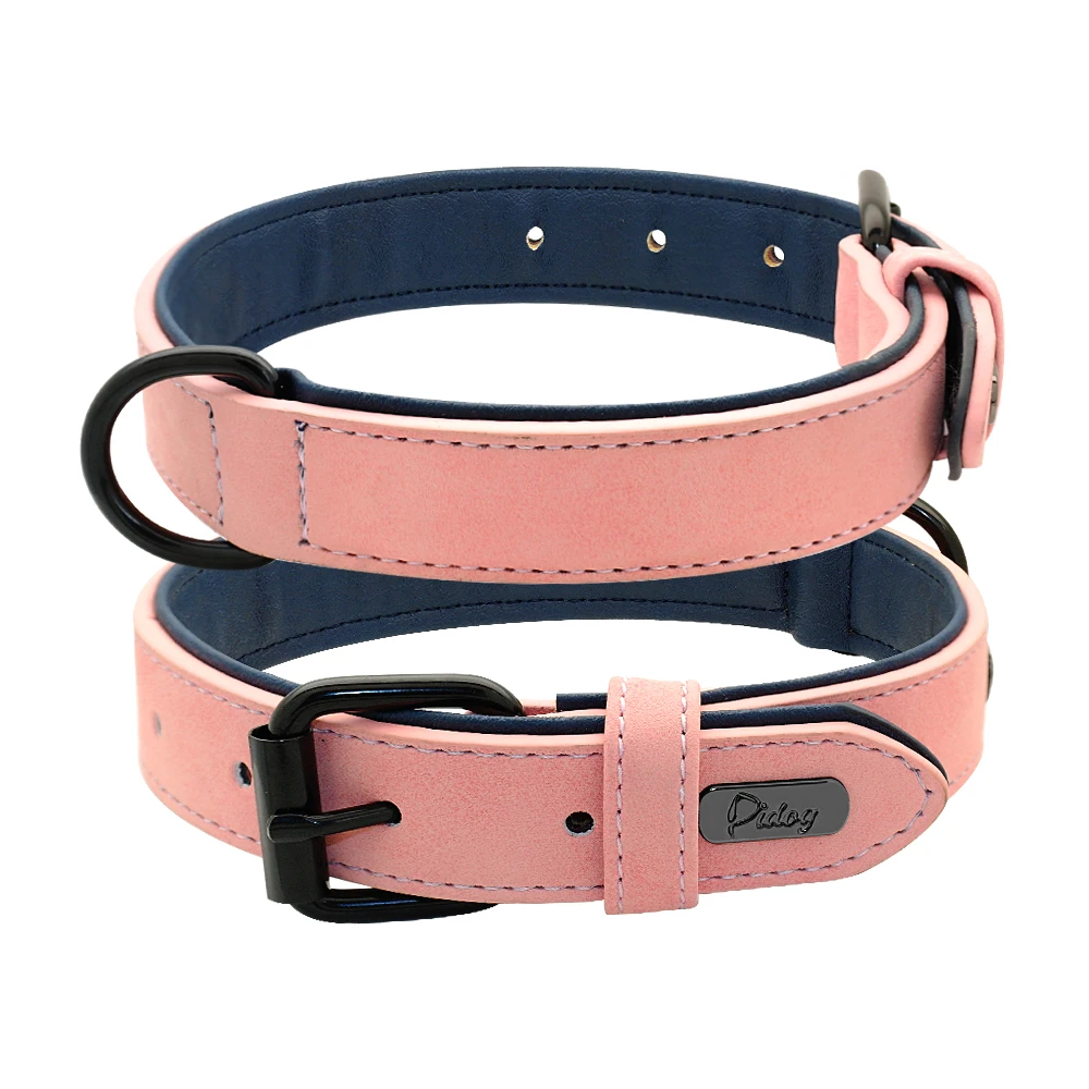 Didog PU-Leder-Hundehalsband, weich gepolstert, Hundehalsbänder, Halskette, verstellbare Haustier-Halskette für kleine, mittelgroße und große Hunde, Pitbull, Labrador, Mops 6