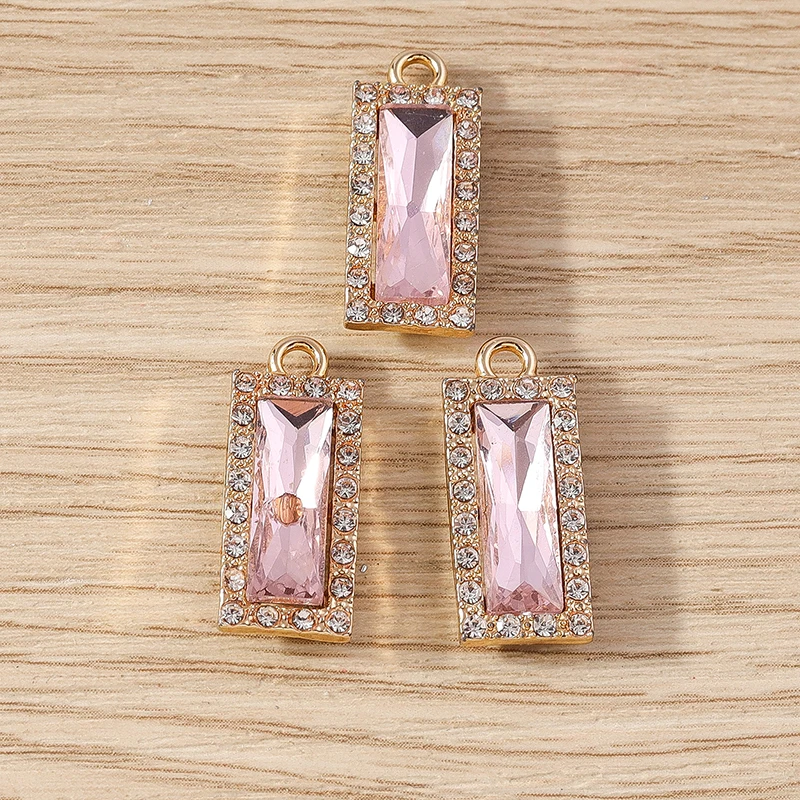 Tusember 10 Stück 9*22mm Charms Kristall-Edelstein Rechteckige Anhänger für DIY Handgemachte Hängeohrringe Halsketten Zubehör – Detail 4