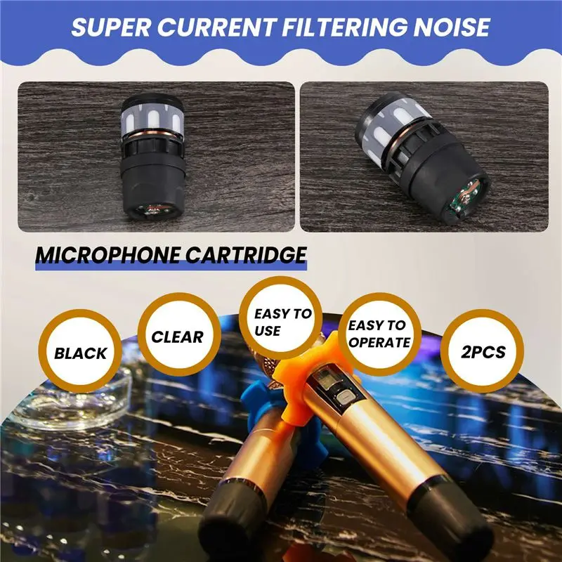 Efficient N-813 2PCS Microphone Cartridge Dynamic Microphones Core Capsule Universal Mic Replace Repair