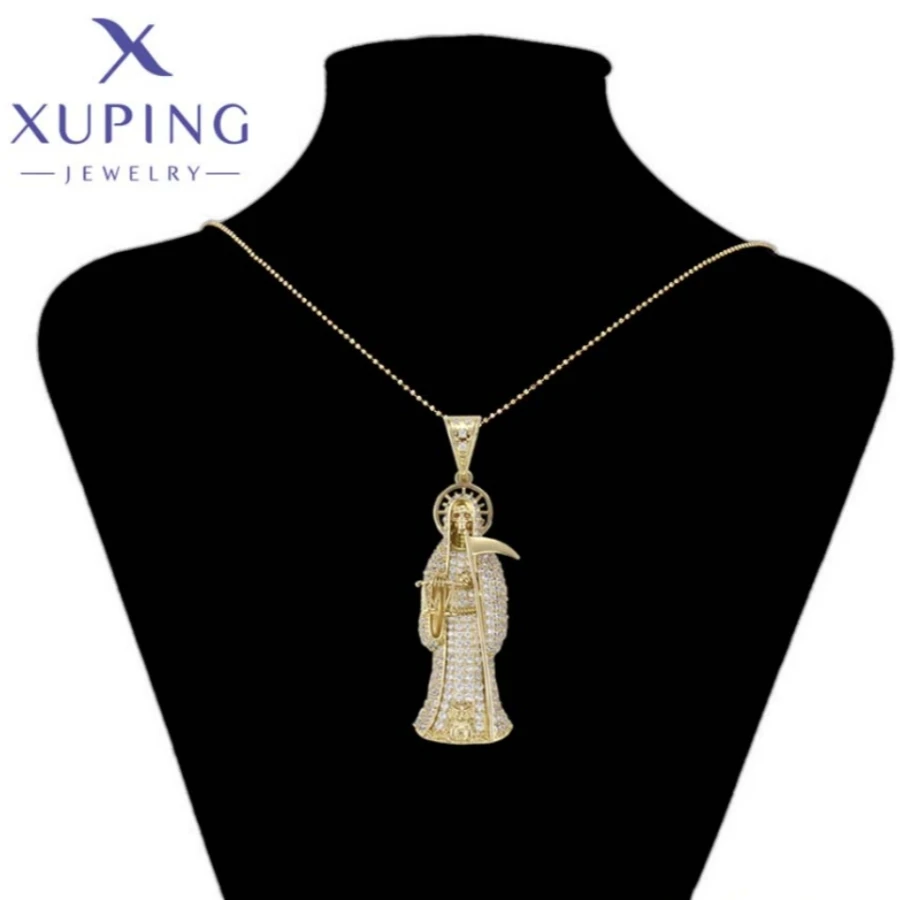 Xuping Jewelry New Hot Fashion Unique Shape Light Gold Color Geometry Pendant Necklace for Women Popular Party Gifts A00913516