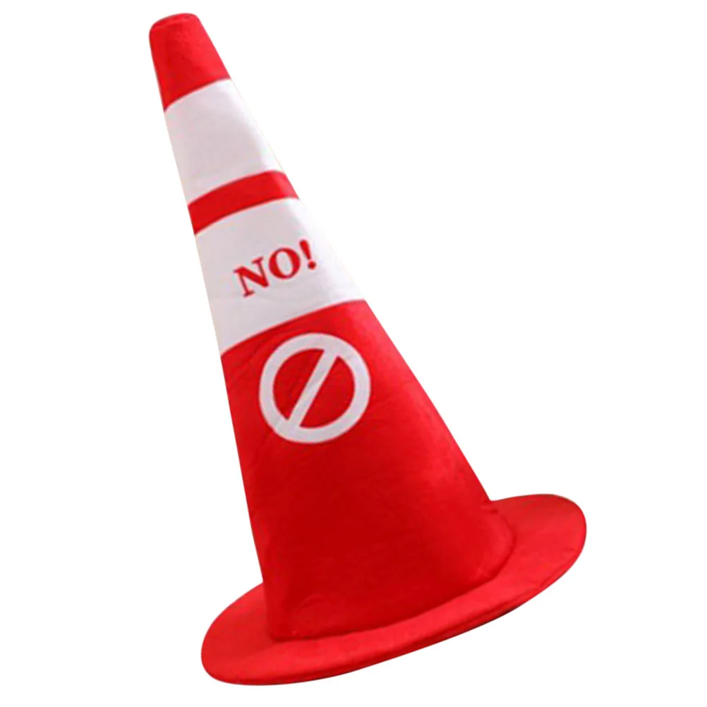 Traffic Cone Hat Cosplay Headwear Party Costume Headgear Shape Plush Novelty Selfie Funny Hats