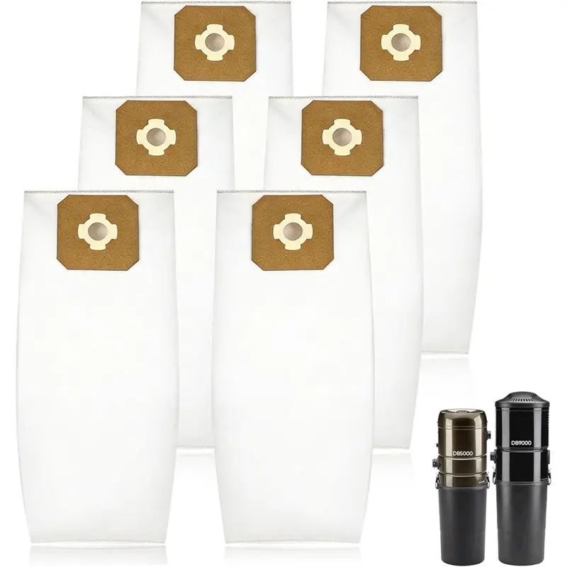

【ESSENTIALS 】Vacuum Bags 6 Gallons 9520- For Vacuflo DB5000 DB7000 DB8000 DB9000& Maxum 5 7 9 Central Systems, 6Pcs