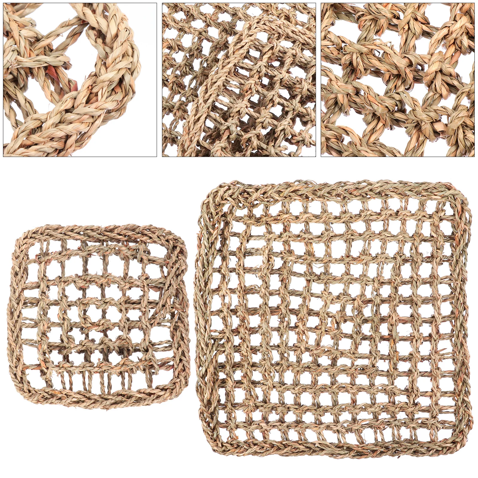 

2Pcs Eco Friendly Grass Mat Rabbit Bunny Chew Bedding Foot Pad Guinea Pig Hamster Pet Mat Rabbit Nest Pet Supplies