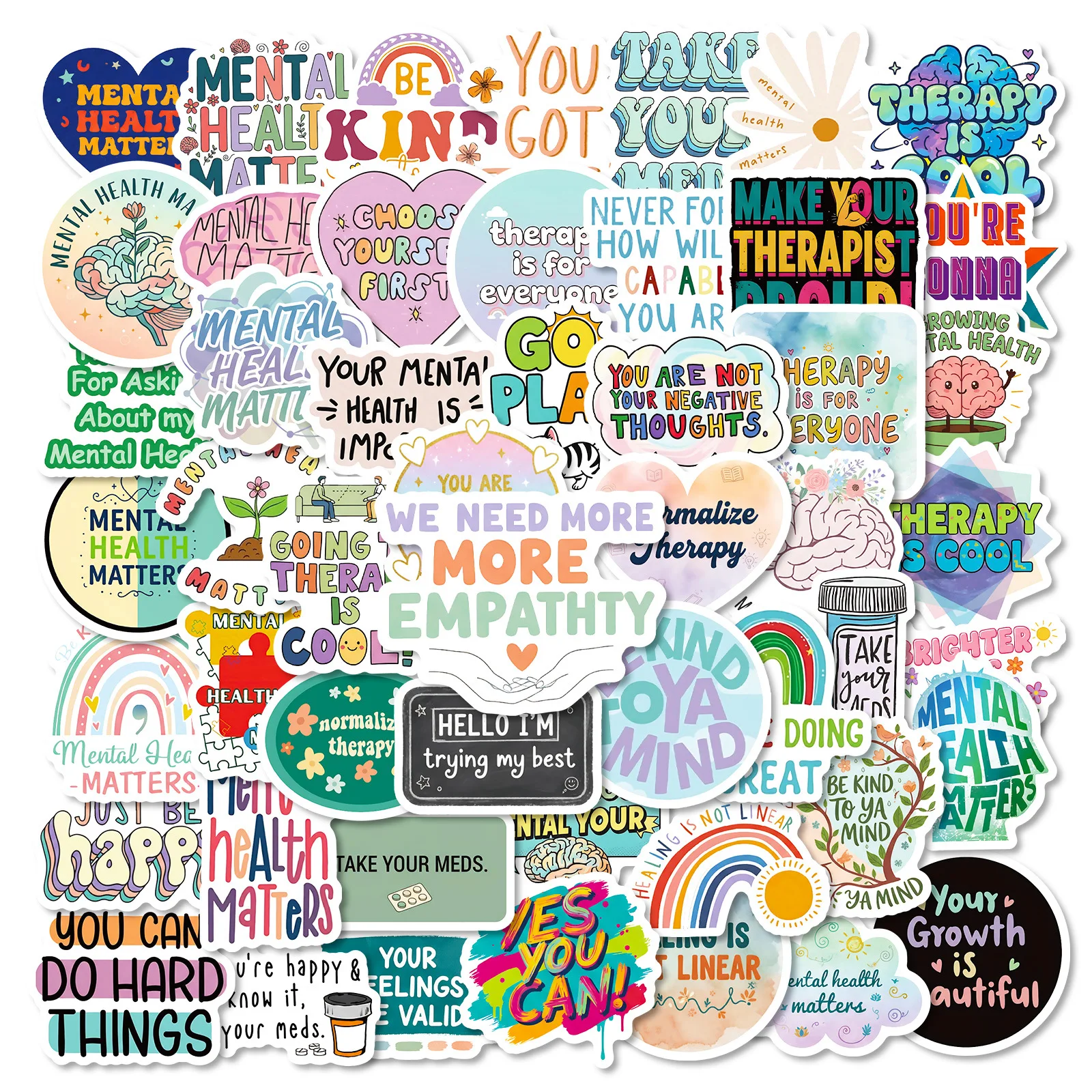 56/112Pcs Light Color  Fun Fresh Stickers for Laptop Suitcase Lunch Box Stationery Helmet Fridge Album Guitar Decoration Stikers