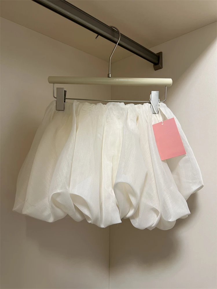 

Юбка Miu Series 2026 белая, А-силуэт, женская, больших размеров, весенняя, с завышенной талией, пышная, короткая, для повседневной носки