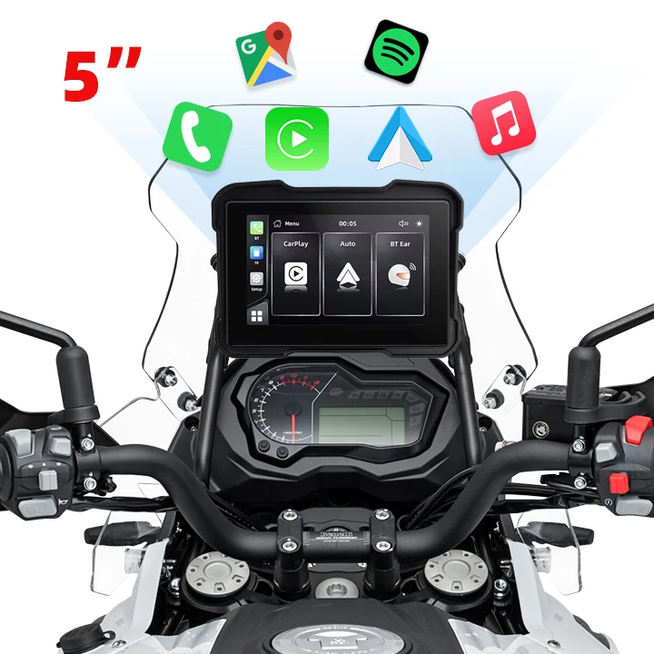 

STLFEKIY Motorcycle Carplay Touch Screen Wireless Carplay Android Auto 5 Inch Universal Motorcycle Display Screen Moto Carplay